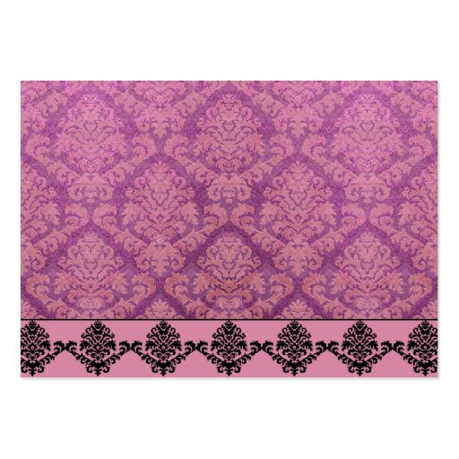 Damask Cut Velvet, DOUBLE DAMASK in Pink Business Card Templates (front side)