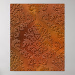 Damask Cut Velvet, SATIN ABSTRACT Poster