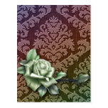 Damask Cut Velvet, SATIN ROSE Postcards