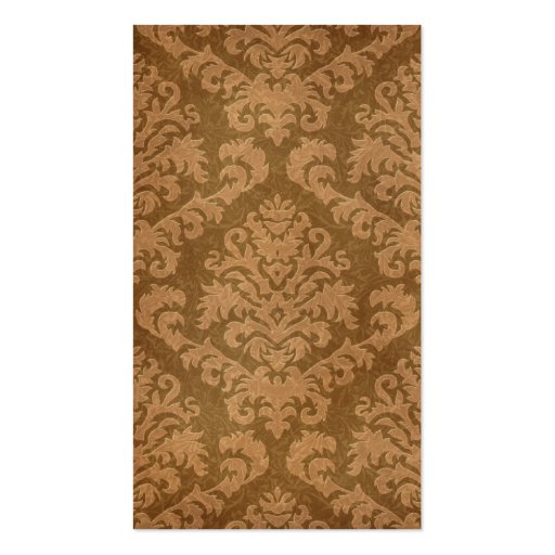 Damask Cut Velvet, Tapestry in Shades of Brown Business Card Template (front side)