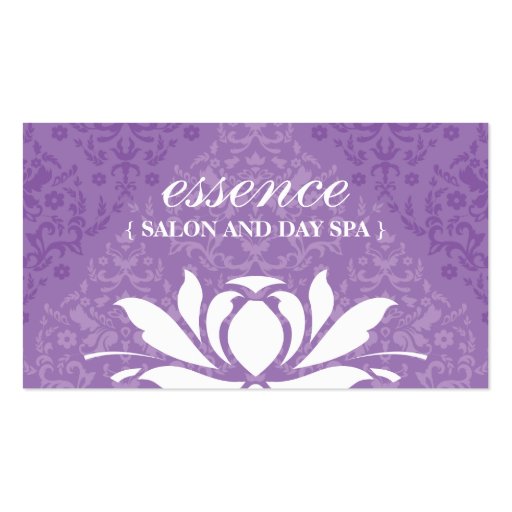 Damask Day Spa Business Cards (front side)