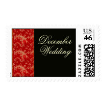 Damask December Wedding stamp