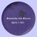 Damask Deep Blue Wedding Party Plate plates