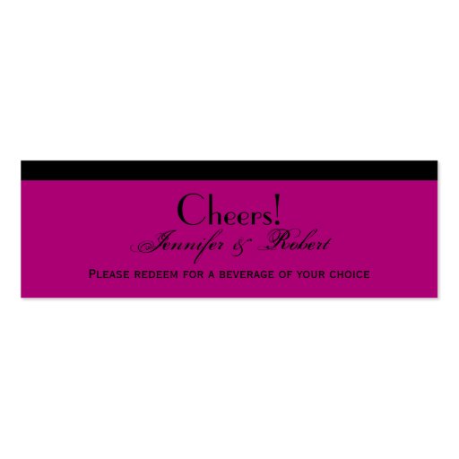 Damask Delight Berry Purple Wedding Drink Ticket Business Cards (front side)