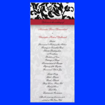 Damask Delight Wedding Program Personalized Rack Card