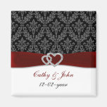 damask diamante red save the date magnets