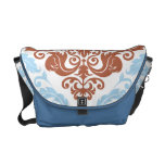 Damask Duo - Messenger Bag - Blue & Red messenger bags