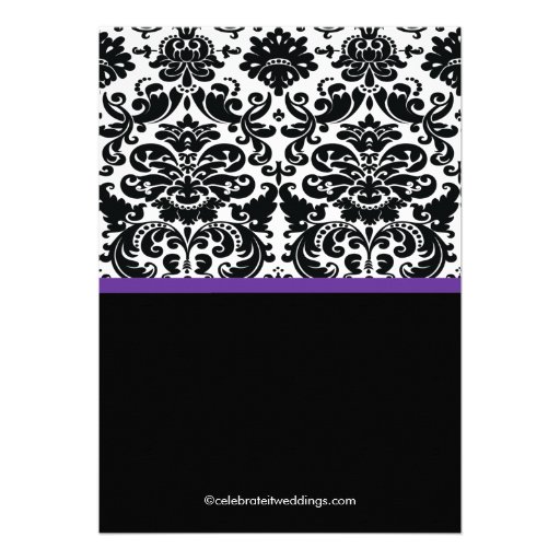 Damask Eggplant Purple Bridal Shower Invitation