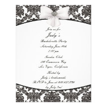 Damask Elegance Bachelorette Party Invitation