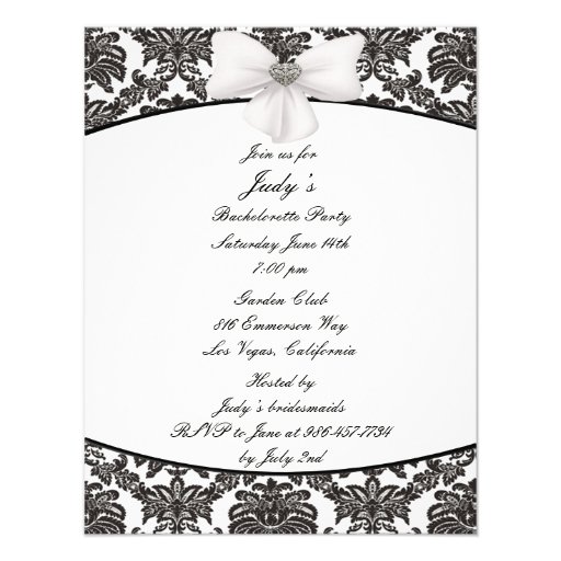 Damask Elegance Bachelorette Party Invitation