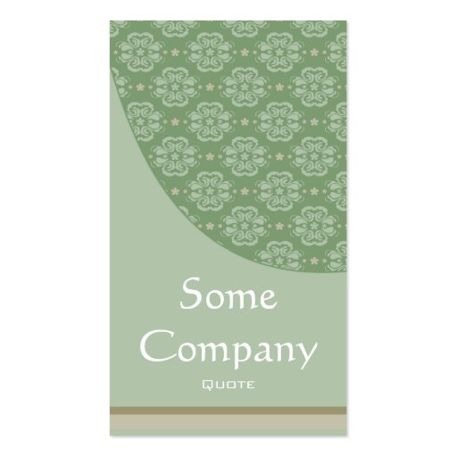 Damask Elegance Collection (Green) Business Cards