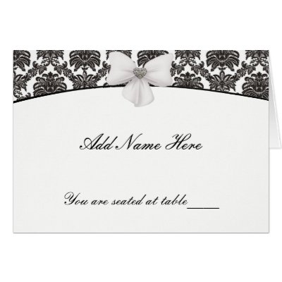Place Cards  Wedding on Damask Elegance Wedding Place Cards By Atteestude