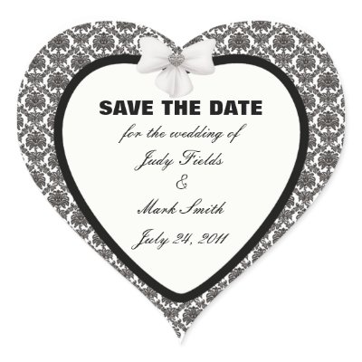 Damask Elegance Wedding Save The Date Stickers