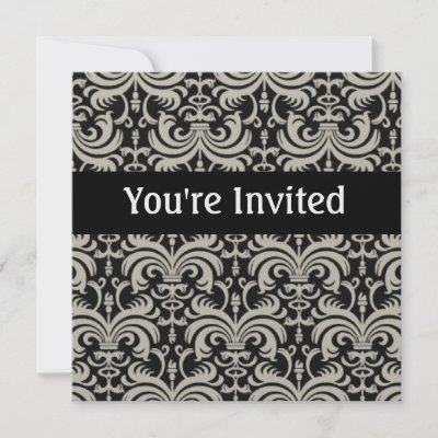Damask Elegant Wedding Invitations invitation