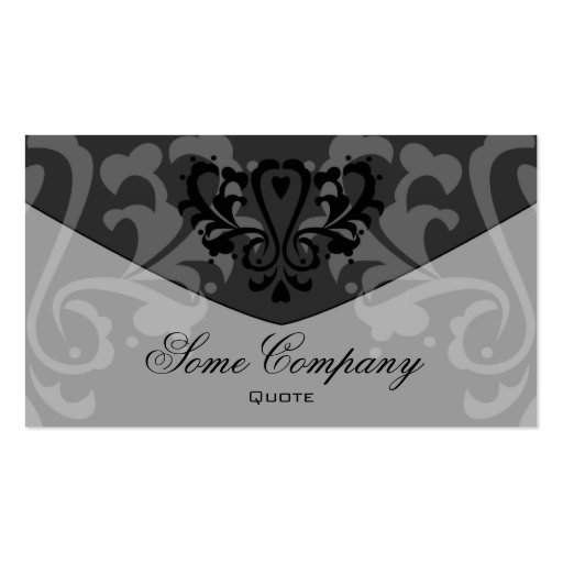 Damask Envelope (Black And White) Business Card Template (front side)