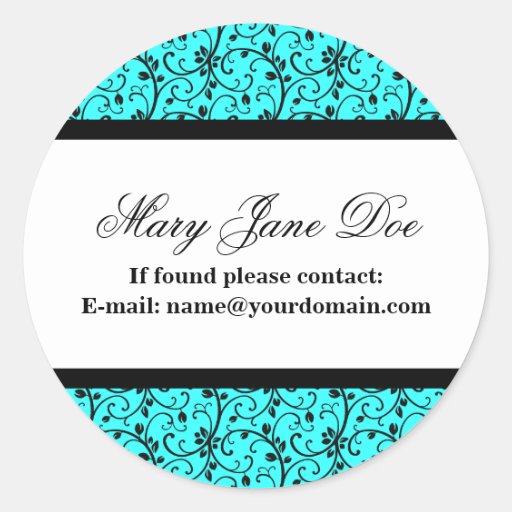 Damask Ex Libris Personalized Library Labels Stickers