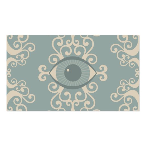 Damask Eyeball Psychic Reader Cards Business Card Template (front side)
