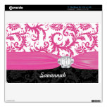 Damask Faux Ribbon & Jewels  Personalized MacBook Skins For The MacBook Air