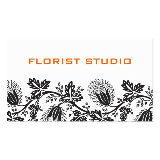 Damask Floral Business Cards (front side)