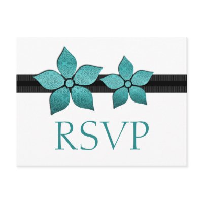 Damask Flowers Striped Border RSVP Card Post Cards