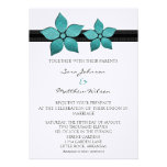 Damask Flowers Striped Border Wedding Invite