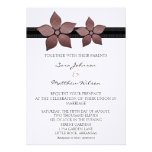 Damask Flowers Striped Border Wedding Invite