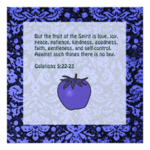 Damask fruit of the spirit scripture card custom invitation