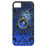DAMASK GEM MONOGRAM blue dark iPhone 5 Cover