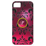 DAMASK GEM MONOGRAM pink iPhone 5 Cases