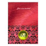 DAMASK GEM STONE MONOGRAM purple silk Personalized Invitation