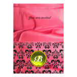 DAMASK GEM STONE MONOGRAM silk pink Announcements
