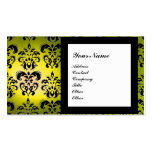 DAMASK GEM STONE MONOGRAM yellow Business Card Template