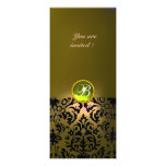 DAMASK GEM STONE MONOGRAM  yellow Custom Invites