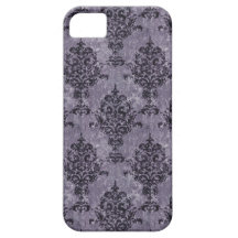 Damask Gothic Purple Stone iPhone 5 Cases