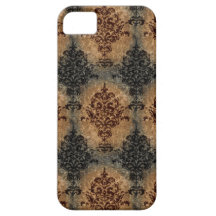 Damask Gray Tan iPhone 5 Covers