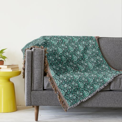 Damask Green and White Throw Blanket Zazzle