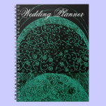 Damask Green Wedding Planner notebooks