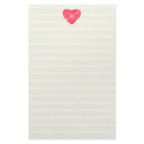 Damask Heart Lined Stationery / Writing Paper