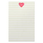 Damask Heart Lined Stationery / Writing Paper