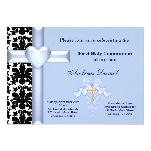 Damask Holy Communion Announcements (front side)