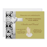 Damask Holy Communion Personalized Invitation