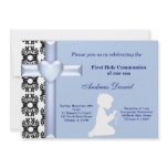 Damask Holy Communion Custom Invites