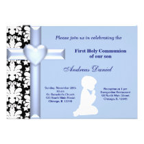 Damask Holy Communion invitations