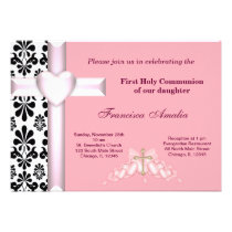 Damask Holy Communion invitations