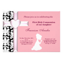 Damask Holy Communion invitations