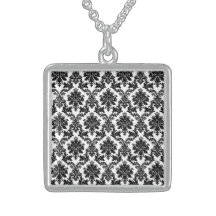 Damask home decor necklace