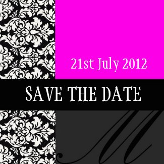 Damask hot pink Save The Date Magnet magnet