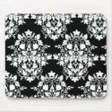 damask in Black & white mousepads by catherinenoy damask in Black & white mousepads