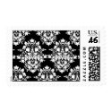 damask in Black & White postage