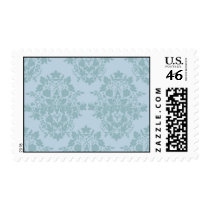 damask in blue postage